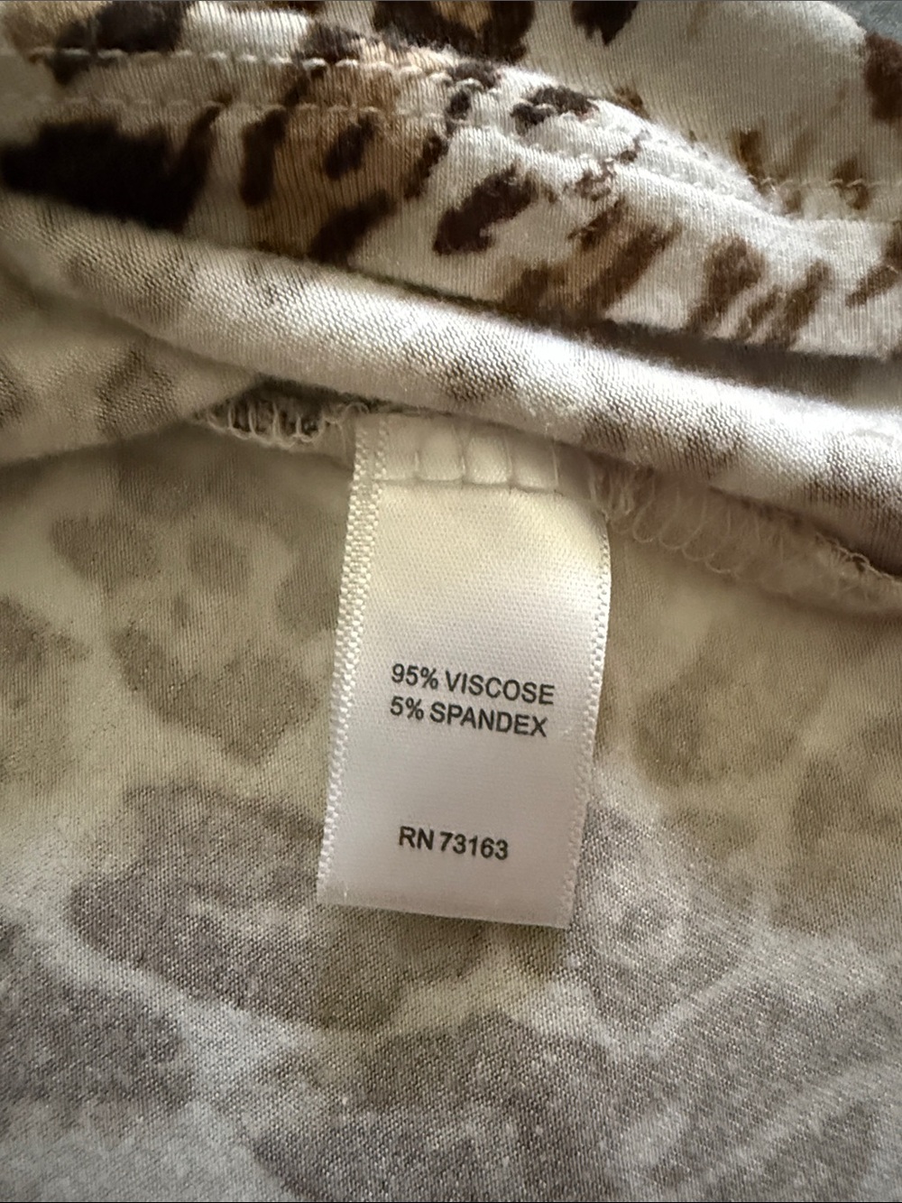 Cable & Gauge Beige and Brown Animal Print V-Neck top - Picture 6 of 6